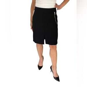 Rag & Bone Bureau Black Pencil Skirt, Zipper Detail, Sz 8
